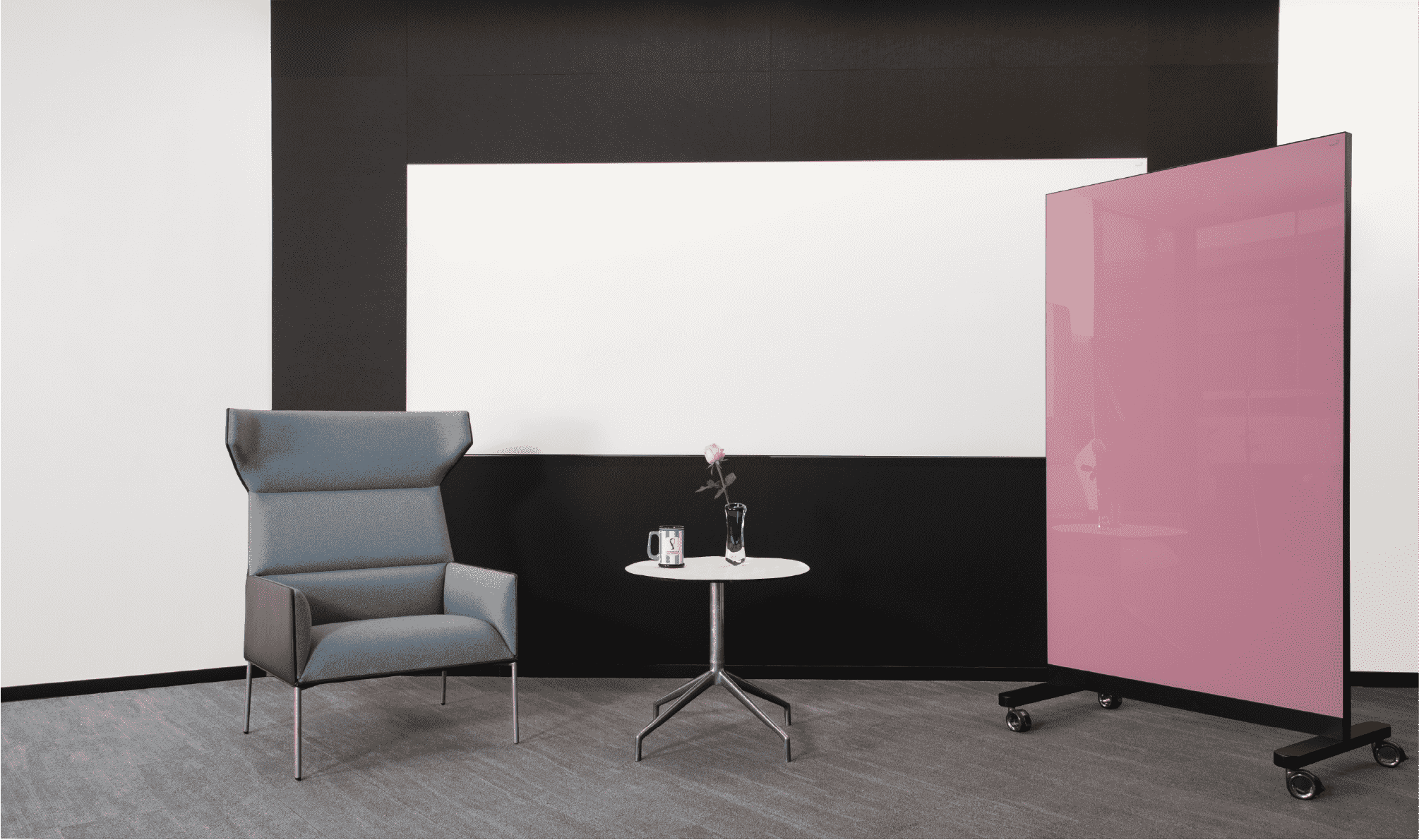 Mobile Whiteboard for Open Plan Offices – Acoustic Screen & Writing Board Combo